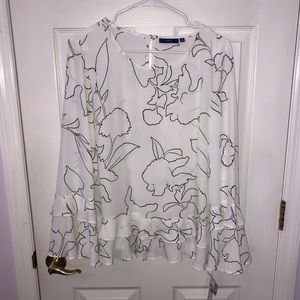 ✨White Floral Blouse XXL✨